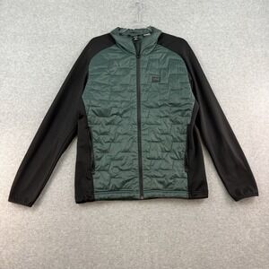 Helly Hansen Jacket Womens L Lifaloft Quilted Puffer Zip Insulated Green & Black